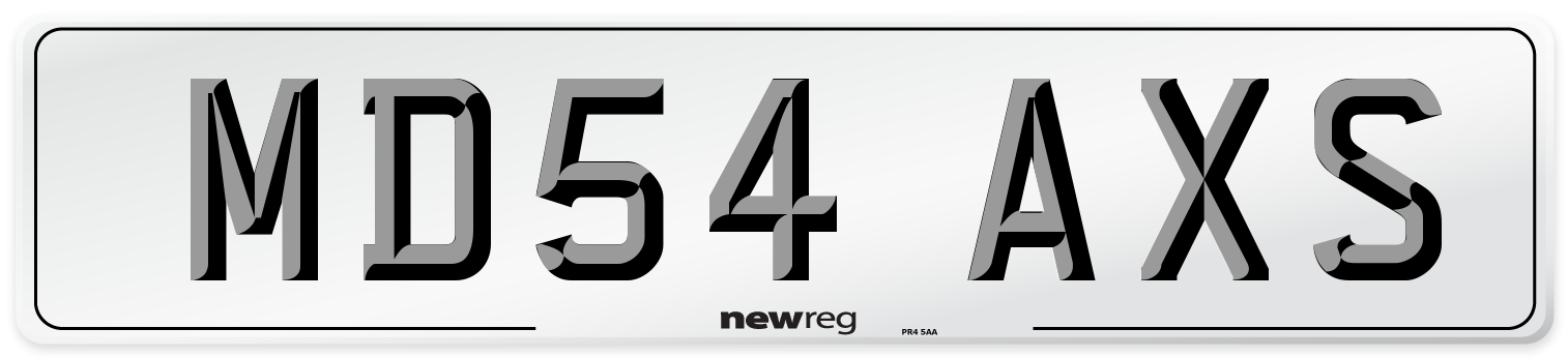 MD54 AXS Number Plate from New Reg